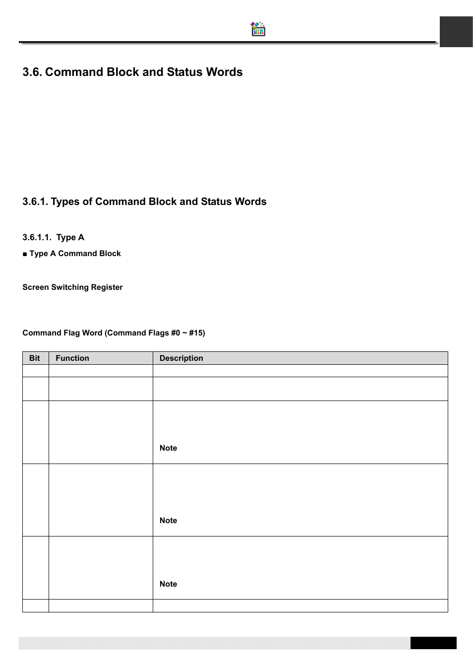 Command block and status words, Types of command block and status words, Type a | Pm designer operation manual | B&B Electronics WOP-2121V-N4AE - Manual User Manual | Page 93 / 664