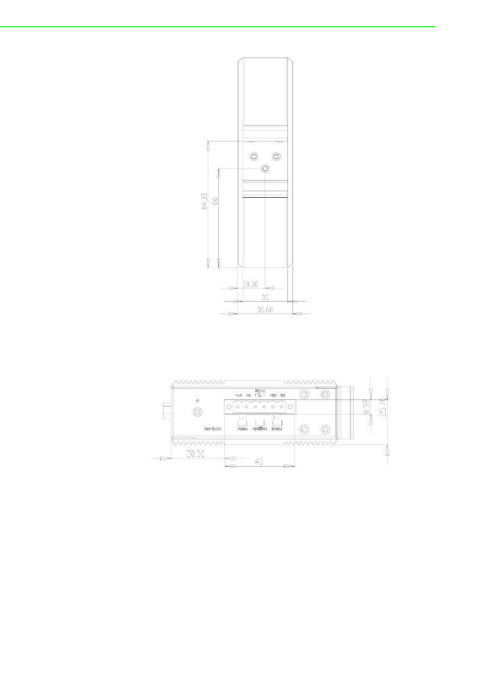 Figure 2.9 back view of eki-1222, Figure 2.10 top view of eki-1222 | B&B Electronics EKI-1222 - Manual User Manual | Page 22 / 62