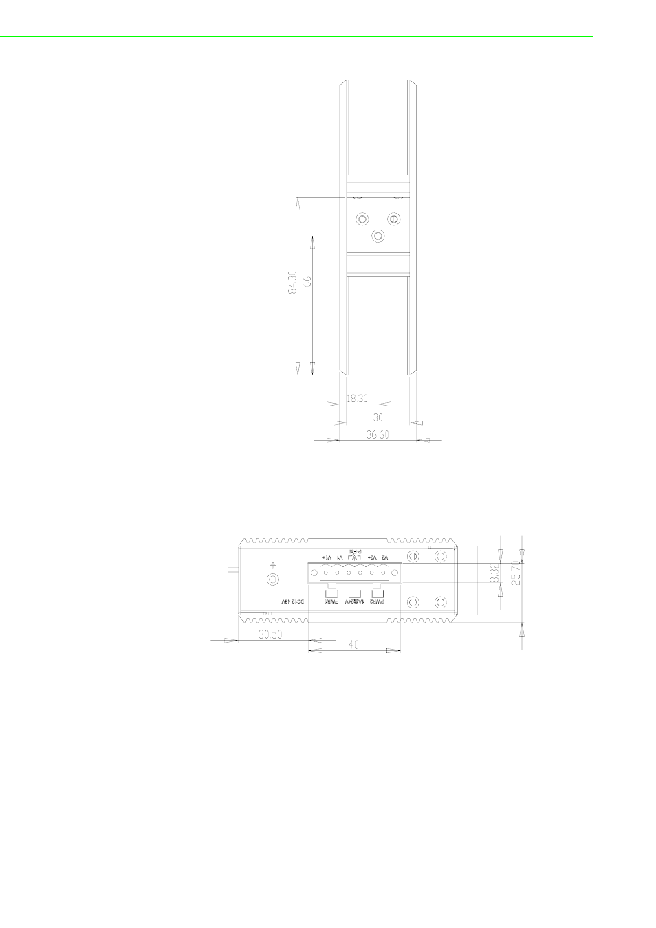 Figure 2.17 back view of eki-1221d, Figure 2.18 top view of eki-1221d | B&B Electronics EKI-1222 - Manual User Manual | Page 26 / 62