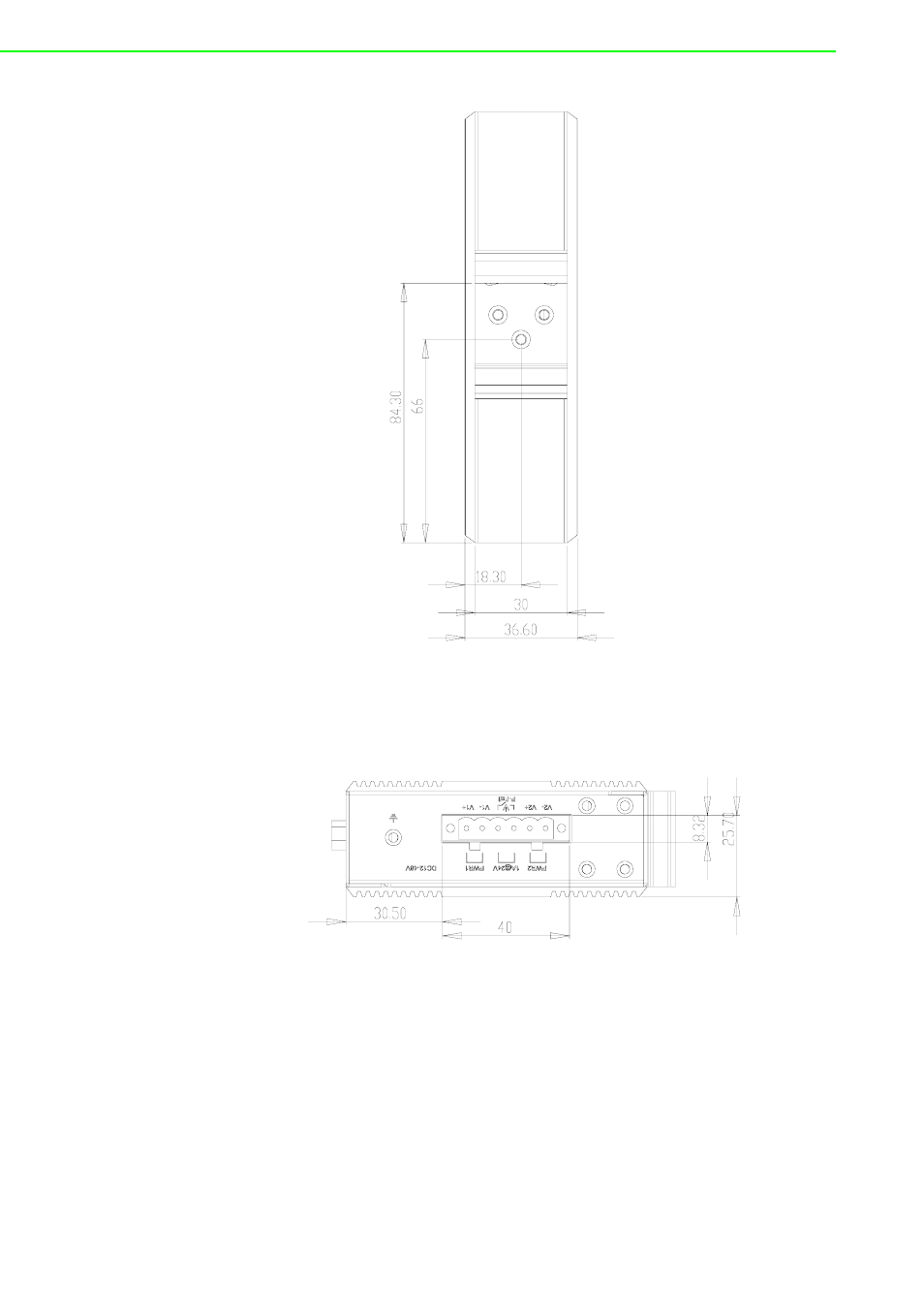 Figure 2.21 back view of eki-1222d, Figure 2.22 top view of eki-1222d | B&B Electronics EKI-1222 - Manual User Manual | Page 28 / 62