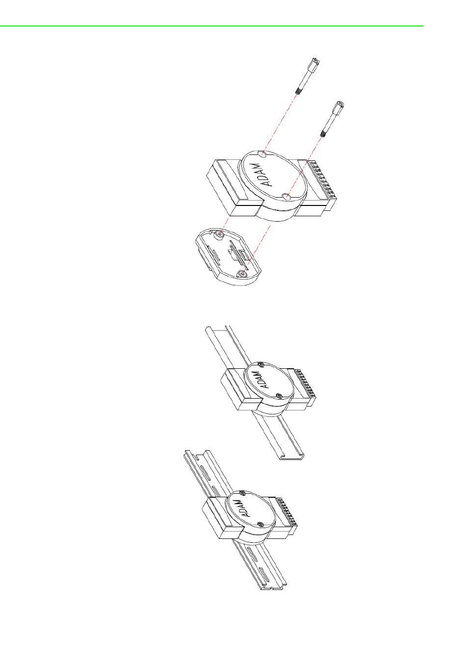 Figure 2.32 din-rail adapter, Figure 2.33 din-rail mounting | B&B Electronics EKI-1222 - Manual User Manual | Page 34 / 62