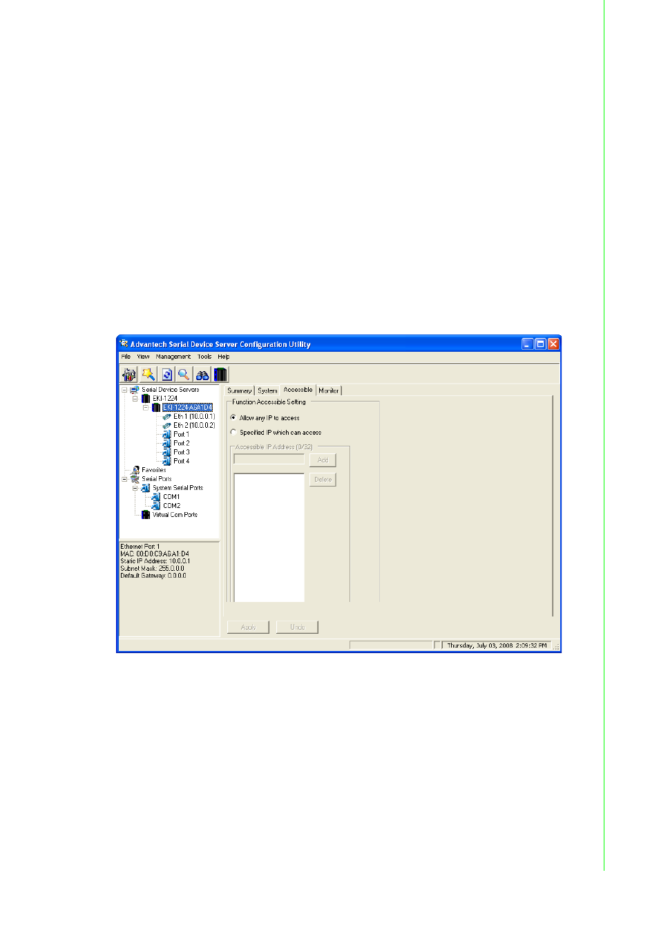 6 function accessible setting, Function accessible setting, Chapter 3 c onfiguration | B&B Electronics EKI-1222 - Manual User Manual | Page 55 / 62
