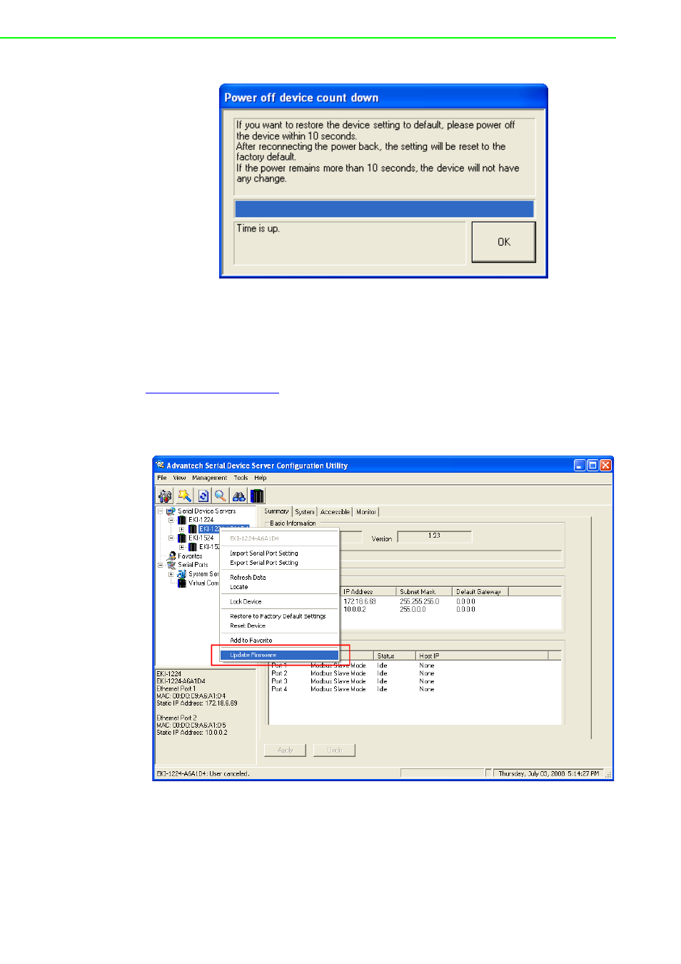 5 update firmware, Update firmware | B&B Electronics EKI-1222 - Manual User Manual | Page 60 / 62