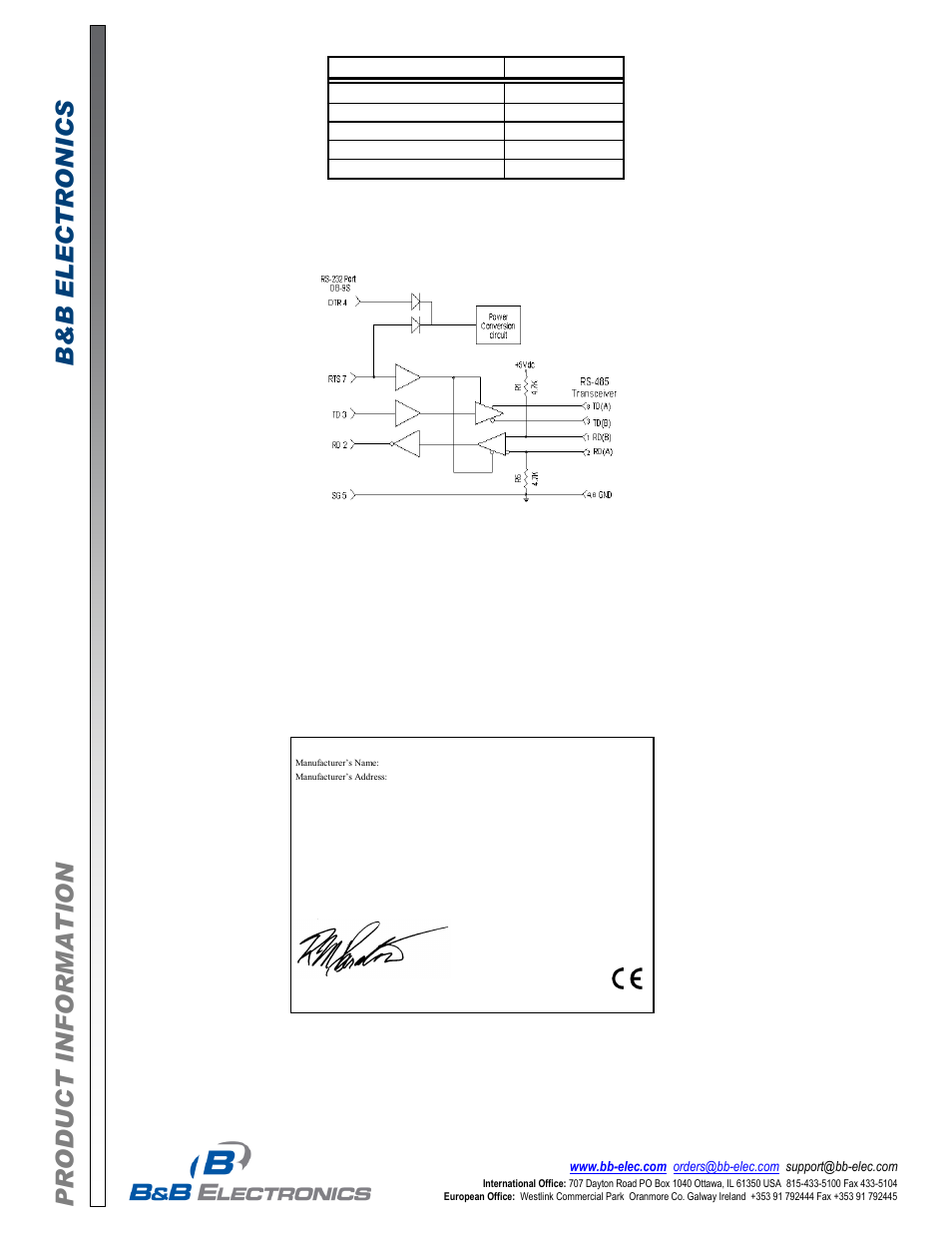 B&B Electronics 485LP9R - Datasheet User Manual | Page 2 / 2