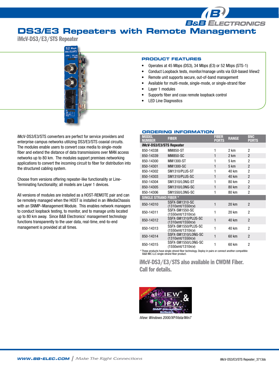 B&B Electronics 850-14300--39 - Datasheet User Manual | 2 pages