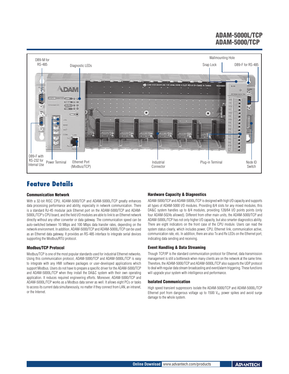 B&B Electronics ADAM-5000_TCP - Datasheet User Manual | Page 2 / 2
