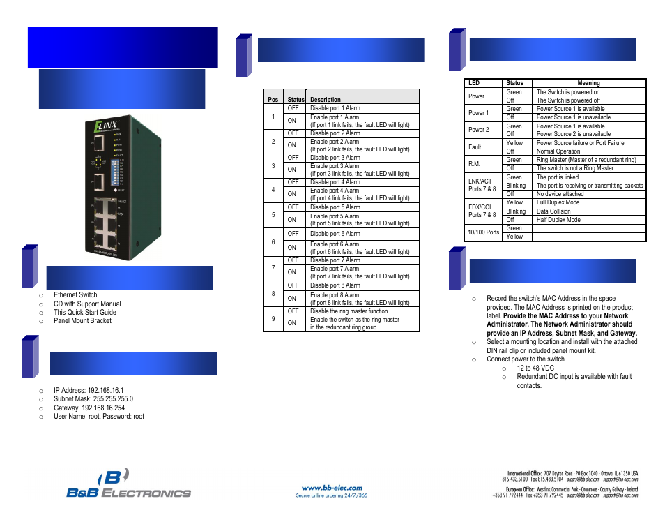 B&B Electronics EIR508-T - Quick Start Guide User Manual | 2 pages