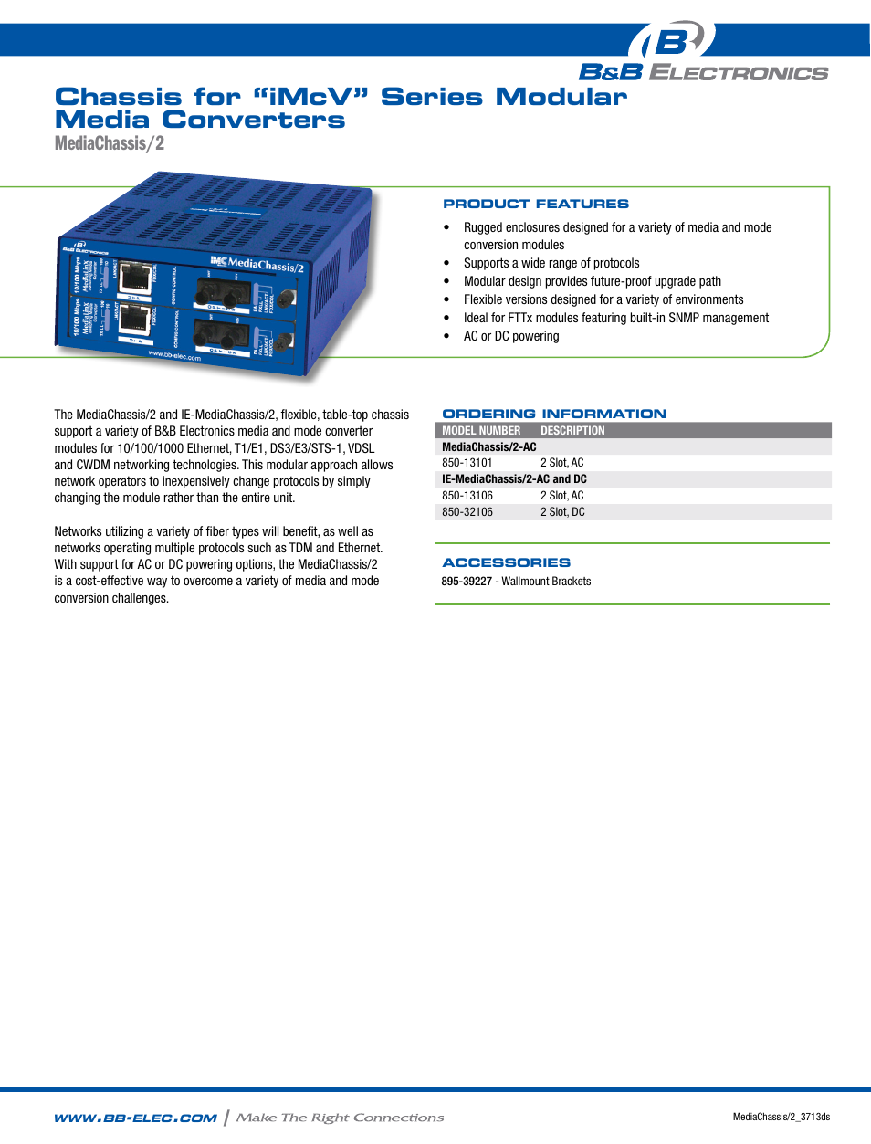 B&B Electronics 850-32106 - Datasheet User Manual | 2 pages
