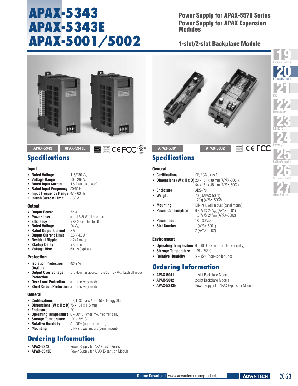 Advantech APAX-5001_5002 - Datasheet User Manual | 1 page