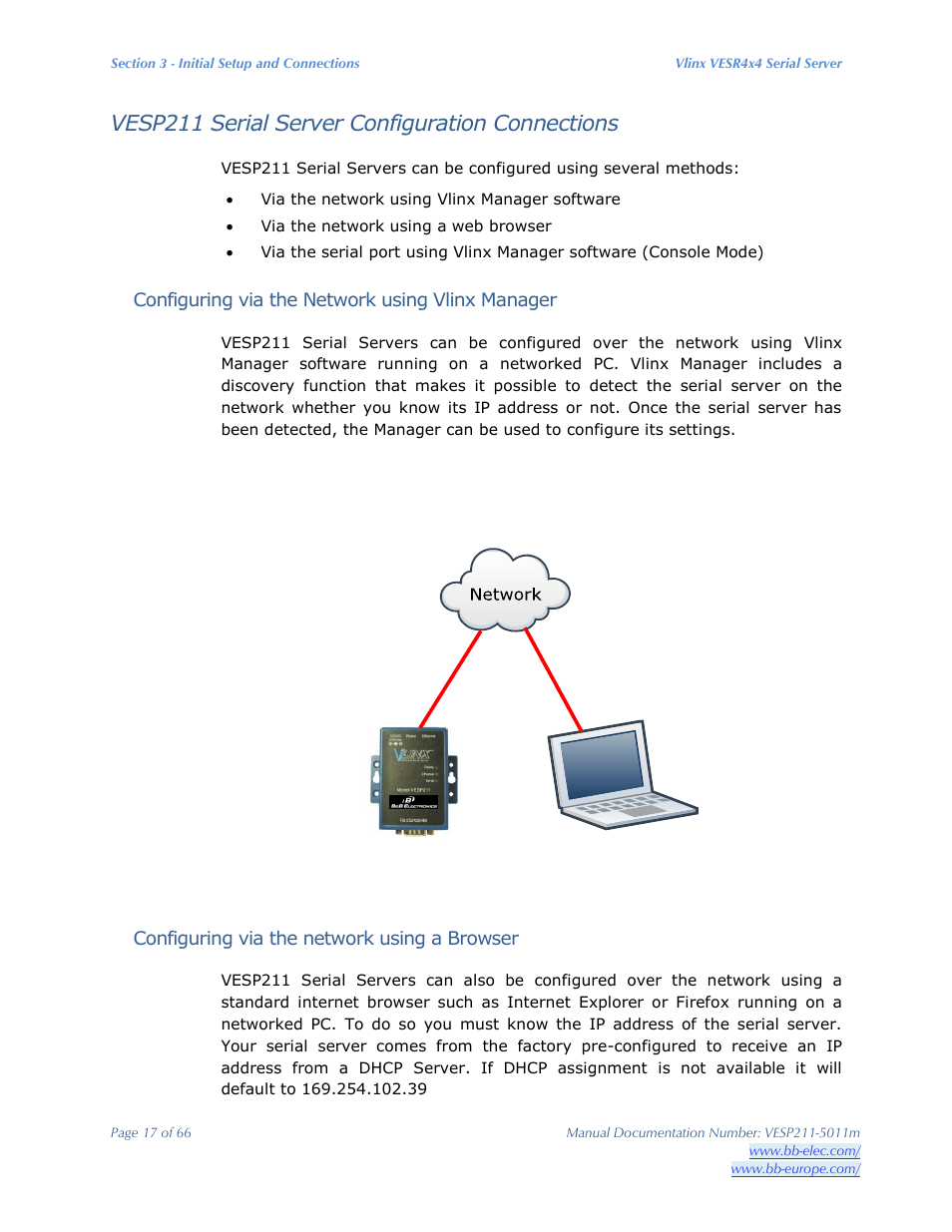 Vesp211 serial server configuration connections | B&B Electronics VESP211 Series - Manual User Manual | Page 17 / 66