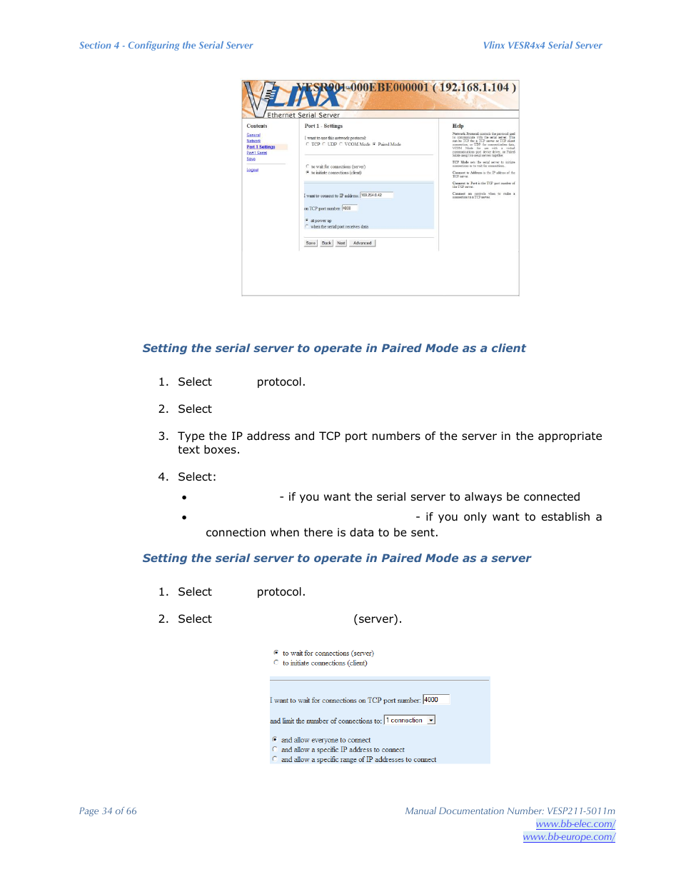 B&B Electronics VESP211 Series - Manual User Manual | Page 34 / 66