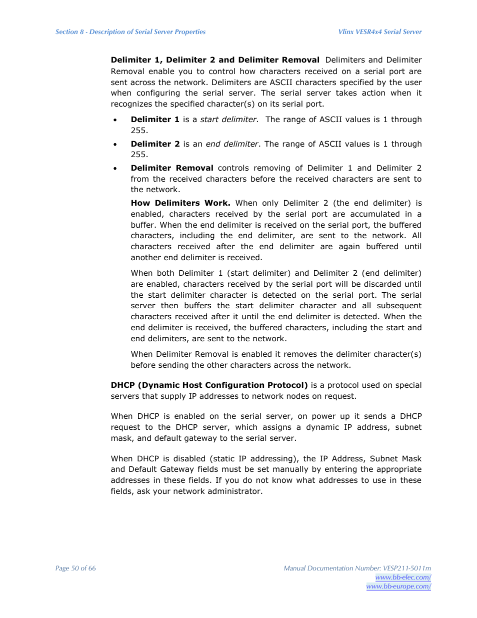 B&B Electronics VESP211 Series - Manual User Manual | Page 50 / 66