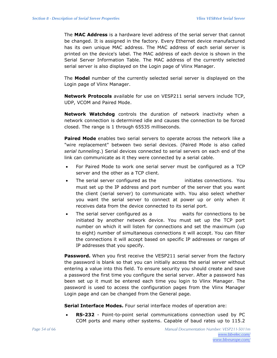 B&B Electronics VESP211 Series - Manual User Manual | Page 54 / 66