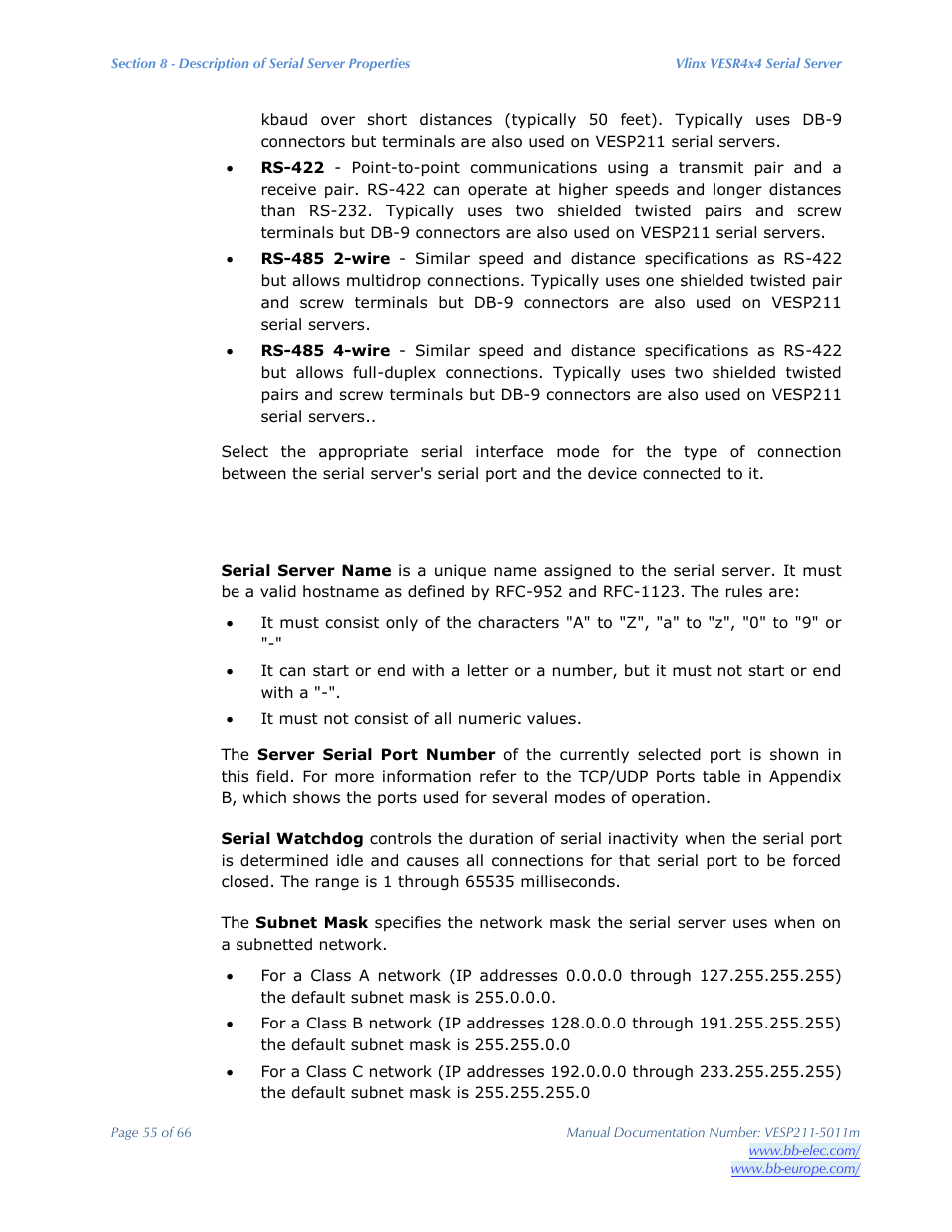 B&B Electronics VESP211 Series - Manual User Manual | Page 55 / 66