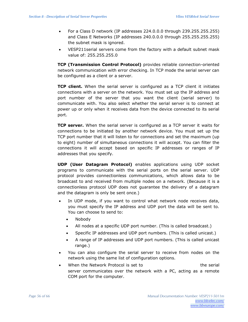 B&B Electronics VESP211 Series - Manual User Manual | Page 56 / 66