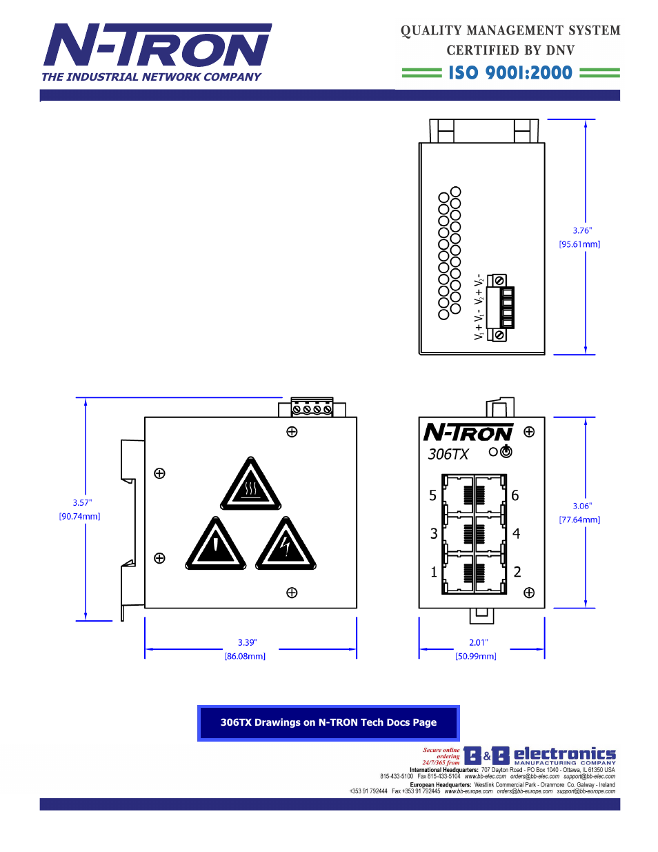 B&B Electronics 306TX - Datasheet User Manual | Page 3 / 3