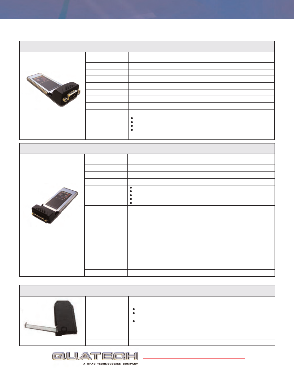 Pcie-based parallel expresscards (sppxp) | B&B Electronics QSPXP-100 - Datasheet User Manual | Page 2 / 2