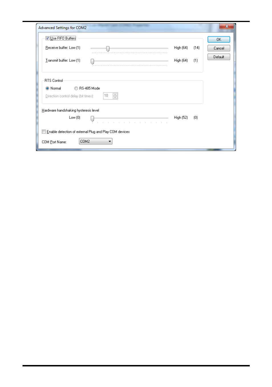 Etting the, Fifo, Uffers | Ontrol, Arameter, Setting the fifo buffers, Setting the rts control parameter | B&B Electronics 3PCIOU4 - Manual User Manual | Page 21 / 57
