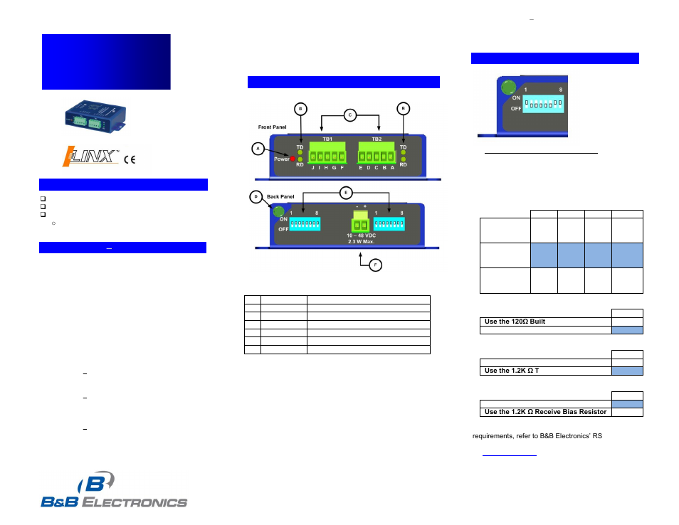 B&B Electronics 485OPDRI-PH - Quick Start Guide User Manual | 2 pages