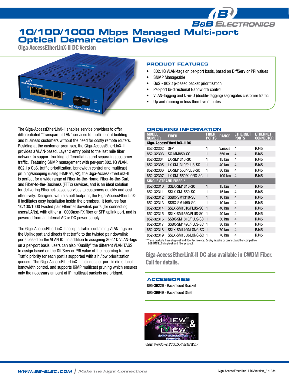 B&B Electronics 852-32302--19 - Datasheet User Manual | 2 pages