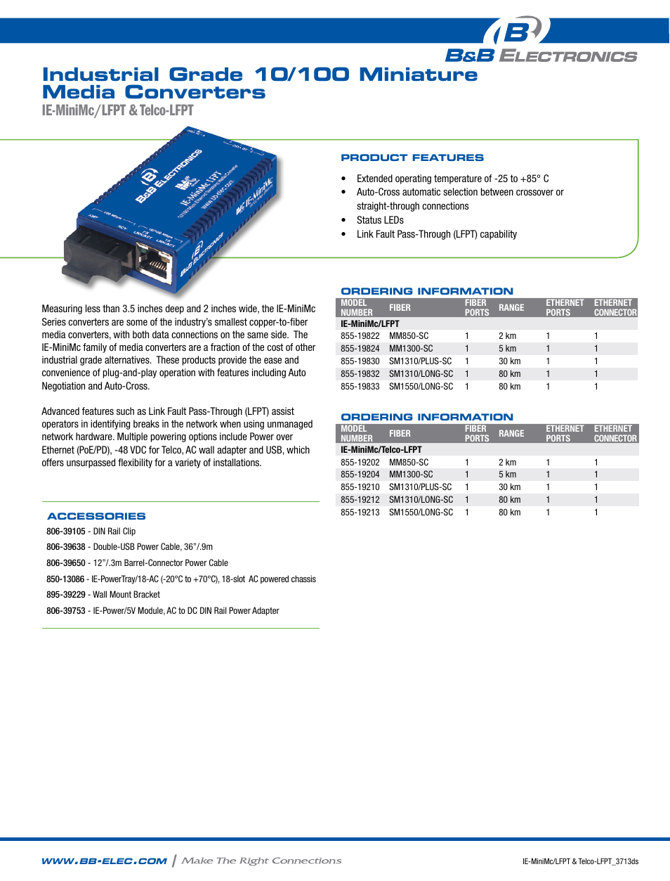 B&B Electronics 855-19202--13 - Datasheet User Manual | 2 pages