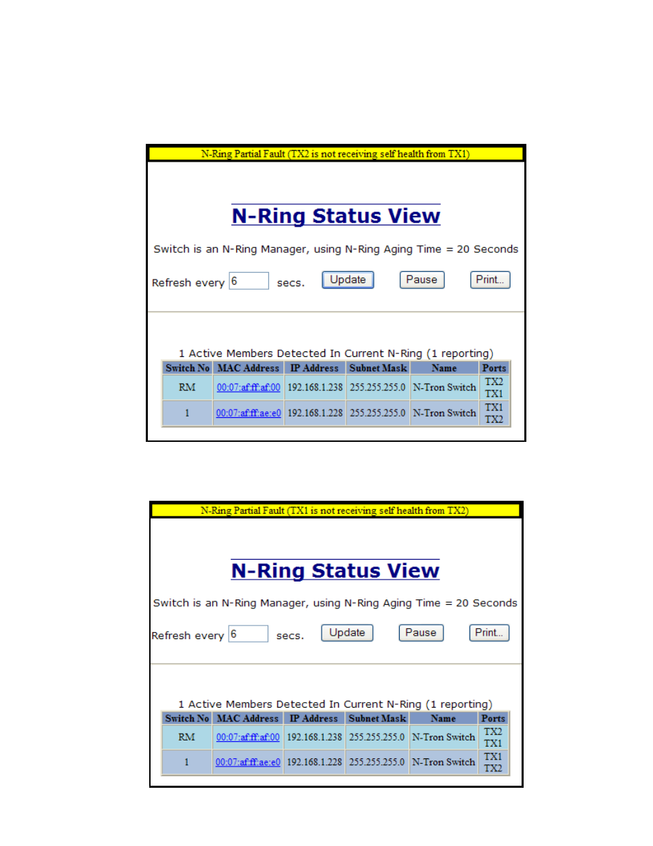 N-ring – status, continued | B&B Electronics 709FXE-ST-15 - Manual User Manual | Page 88 / 153