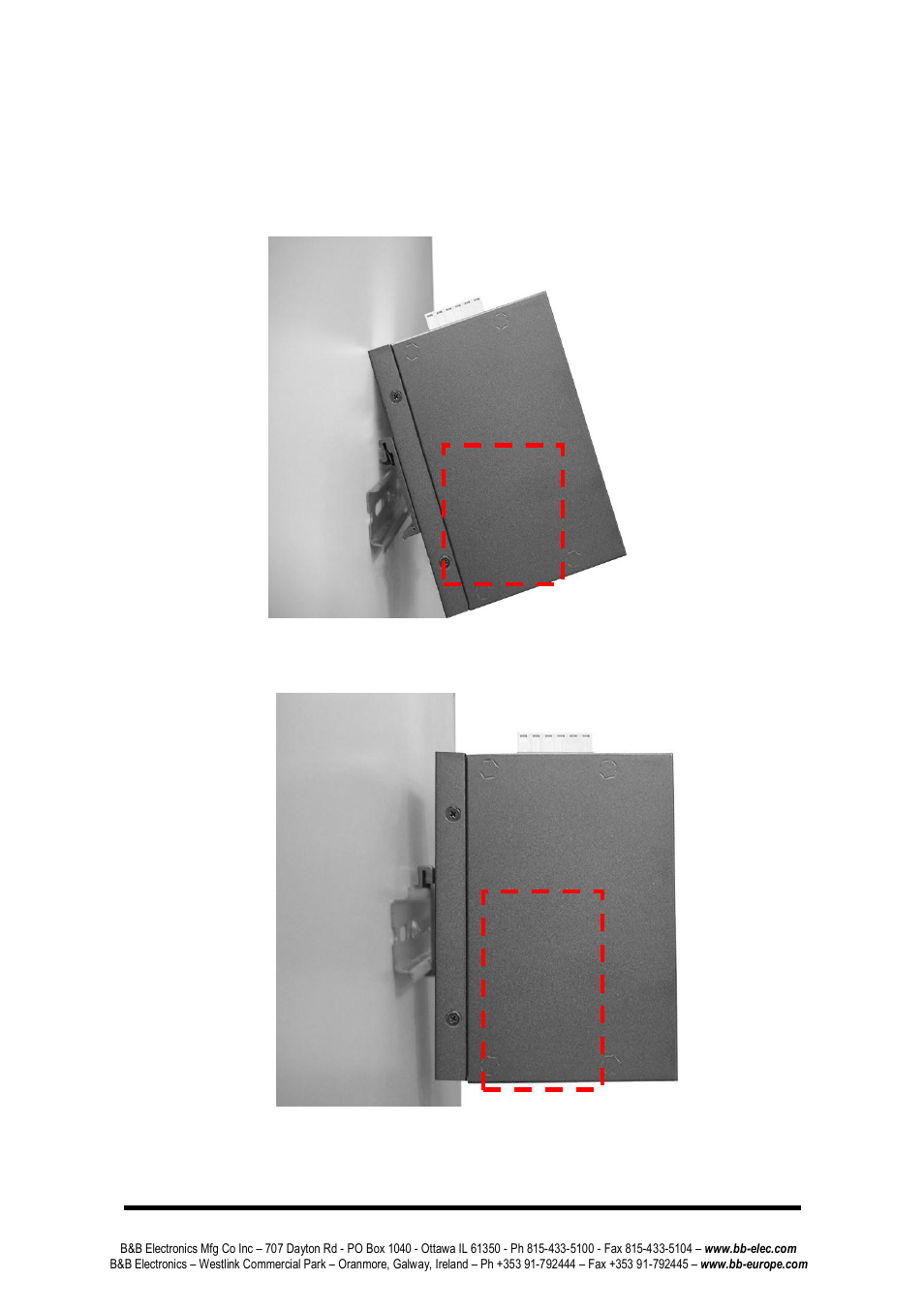 Hanging the industrial switch | B&B Electronics EIRP305-24V-T - Manual User Manual | Page 15 / 20