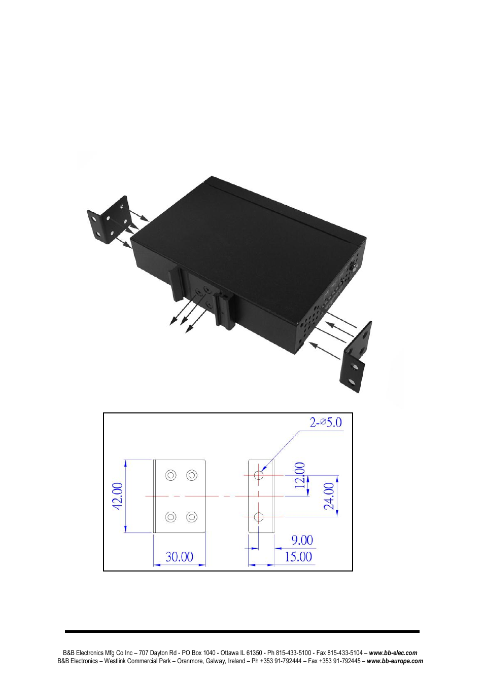 Wall-mount plate mounting | B&B Electronics EIRP305-24V-T - Manual User Manual | Page 16 / 20