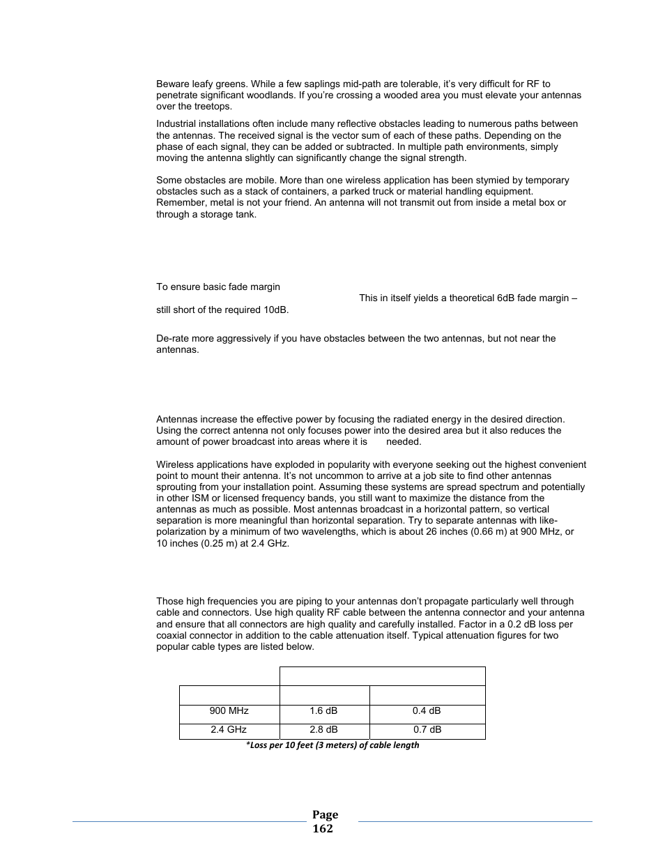 Path loss rule of thumb, Antennas, Cable loss | B&B Electronics ZXT9-MB2A-KIT - Manual User Manual | Page 162 / 163