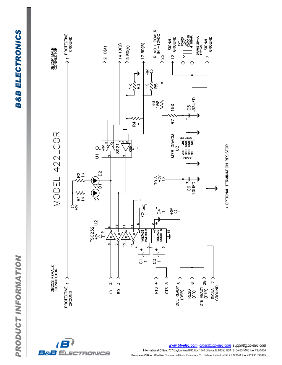 B&B Electronics 422LCOR - Datasheet User Manual | Page 2 / 2