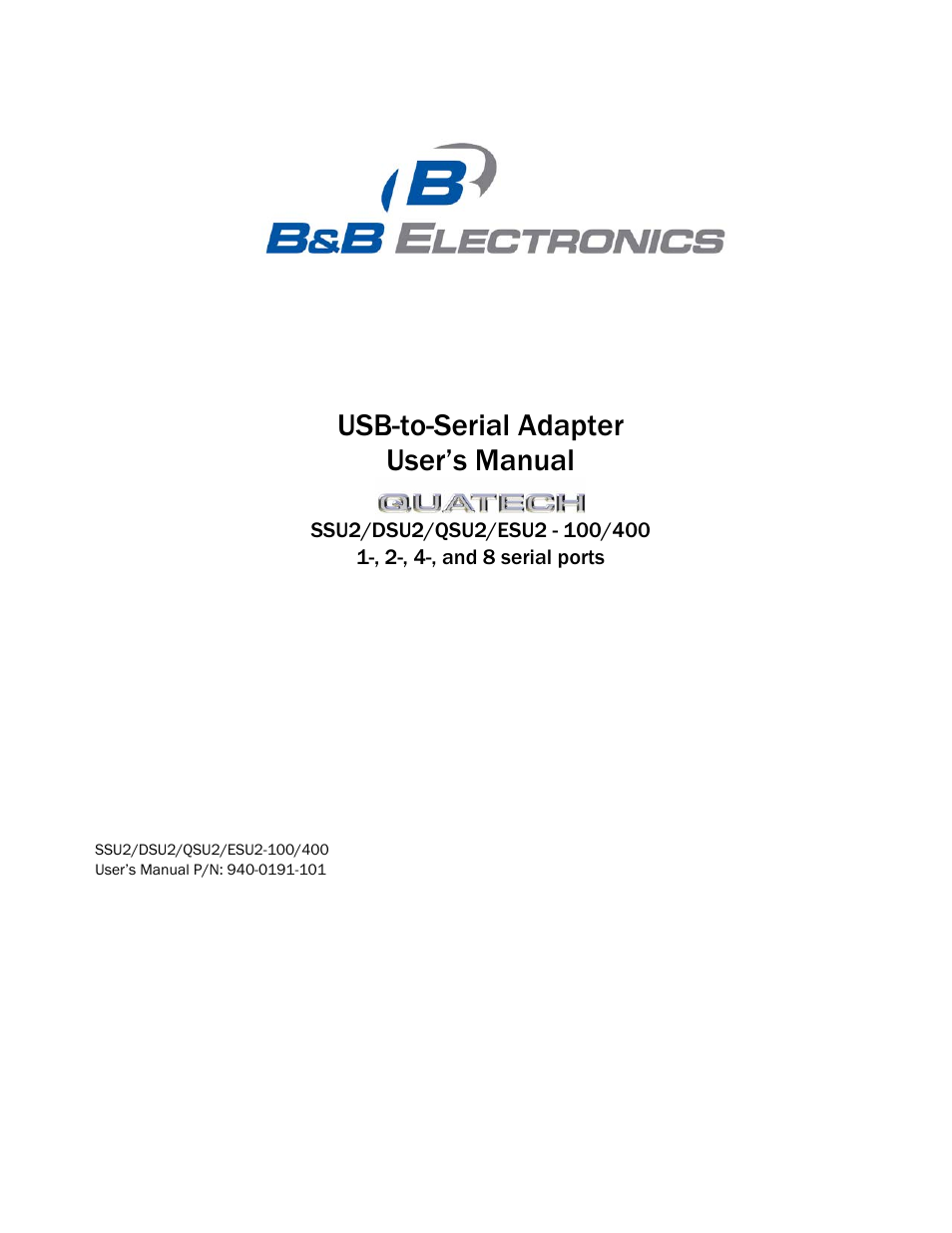 B&B Electronics ESU2-400 - Manual User Manual | 31 pages
