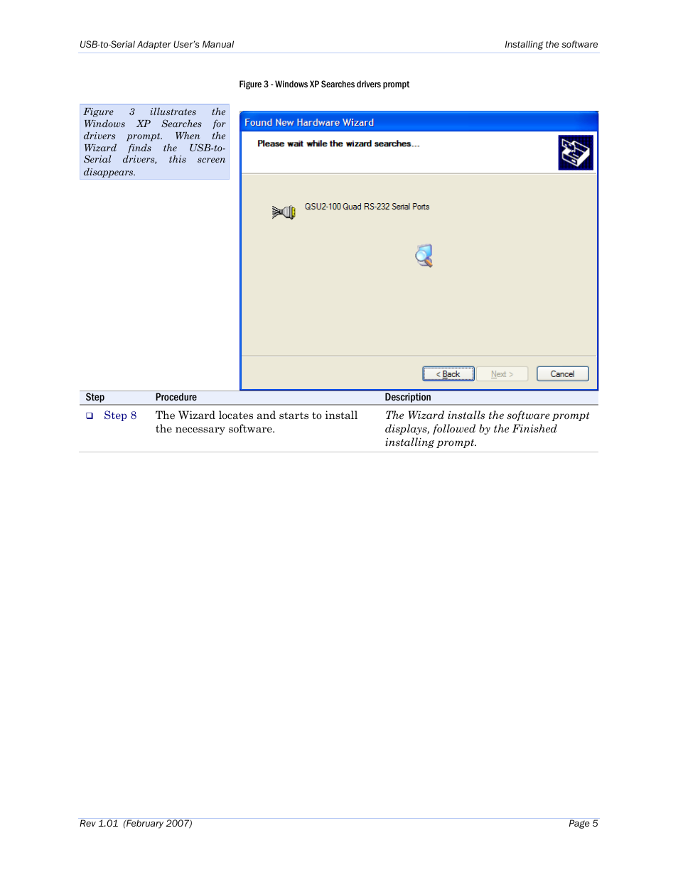 Figure 3 - windows xp searches drivers prompt | B&B Electronics ESU2-400 - Manual User Manual | Page 9 / 31