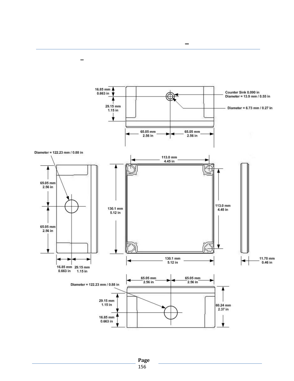 Appendix c, Dimensional diagram / mounting instructions, Imensional | Iagram, Appendix c – dimensional diagram | B&B Electronics ZXT9-RM-KIT - Manual User Manual | Page 156 / 164