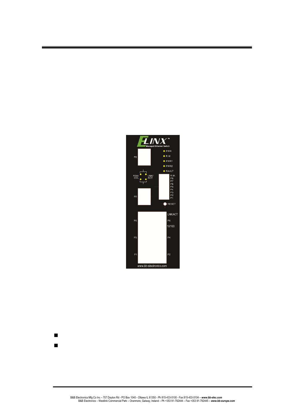 Hardware description, Physical dimension (w x h x d), Front panel | Reset button | B&B Electronics EIR508-T - Manual User Manual | Page 10 / 71