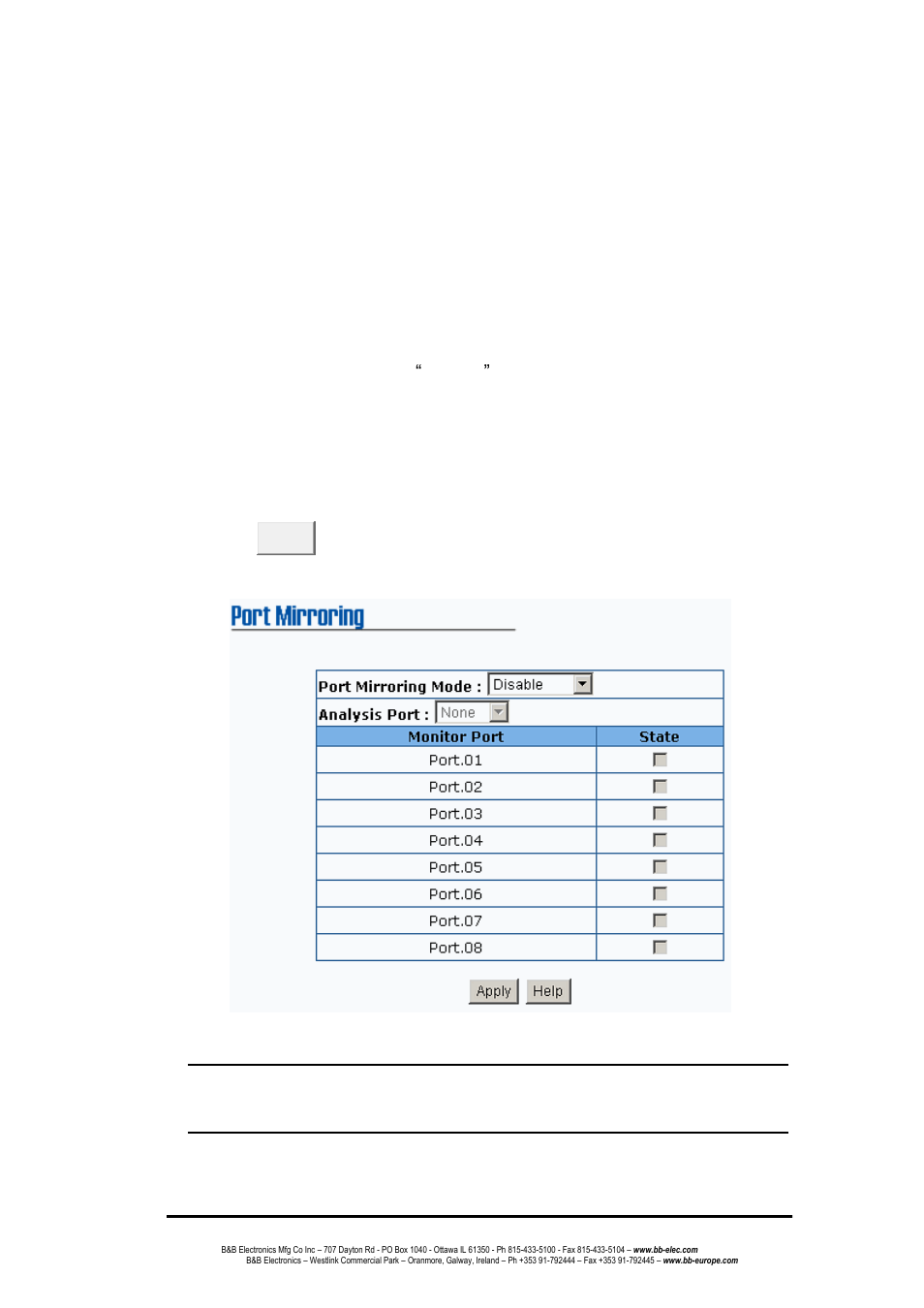 Port mirroring | B&B Electronics EIR508-T - Manual User Manual | Page 32 / 71