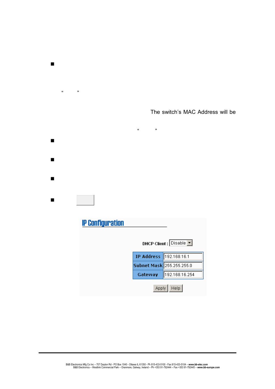Ip configuration | B&B Electronics EIR508-T - Manual User Manual | Page 43 / 71