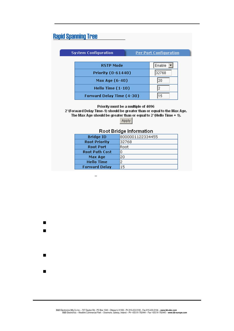 Per port configuration | B&B Electronics EIR508-T - Manual User Manual | Page 49 / 71