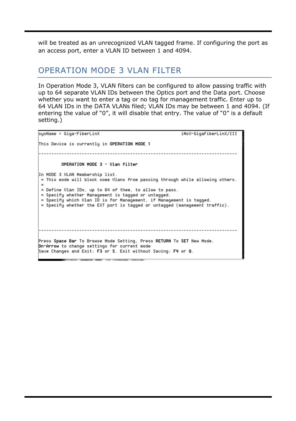 Operation mode 3 vlan filter | B&B Electronics 856-14205--29 - Manual User Manual | Page 28 / 73