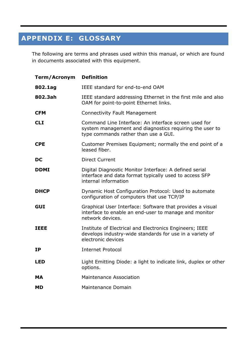 Appendix e: glossary | B&B Electronics 856-14205--29 - Manual User Manual | Page 72 / 73