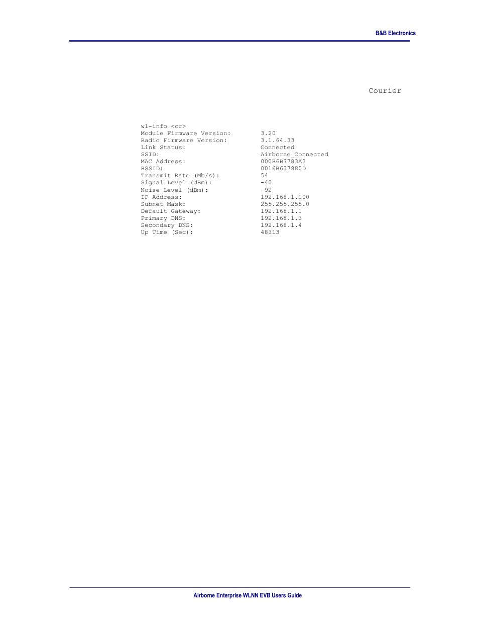 Courier typeface, 5 courier typeface | B&B Electronics WLNN-EK-DP551 - User Manual User Manual | Page 10 / 58