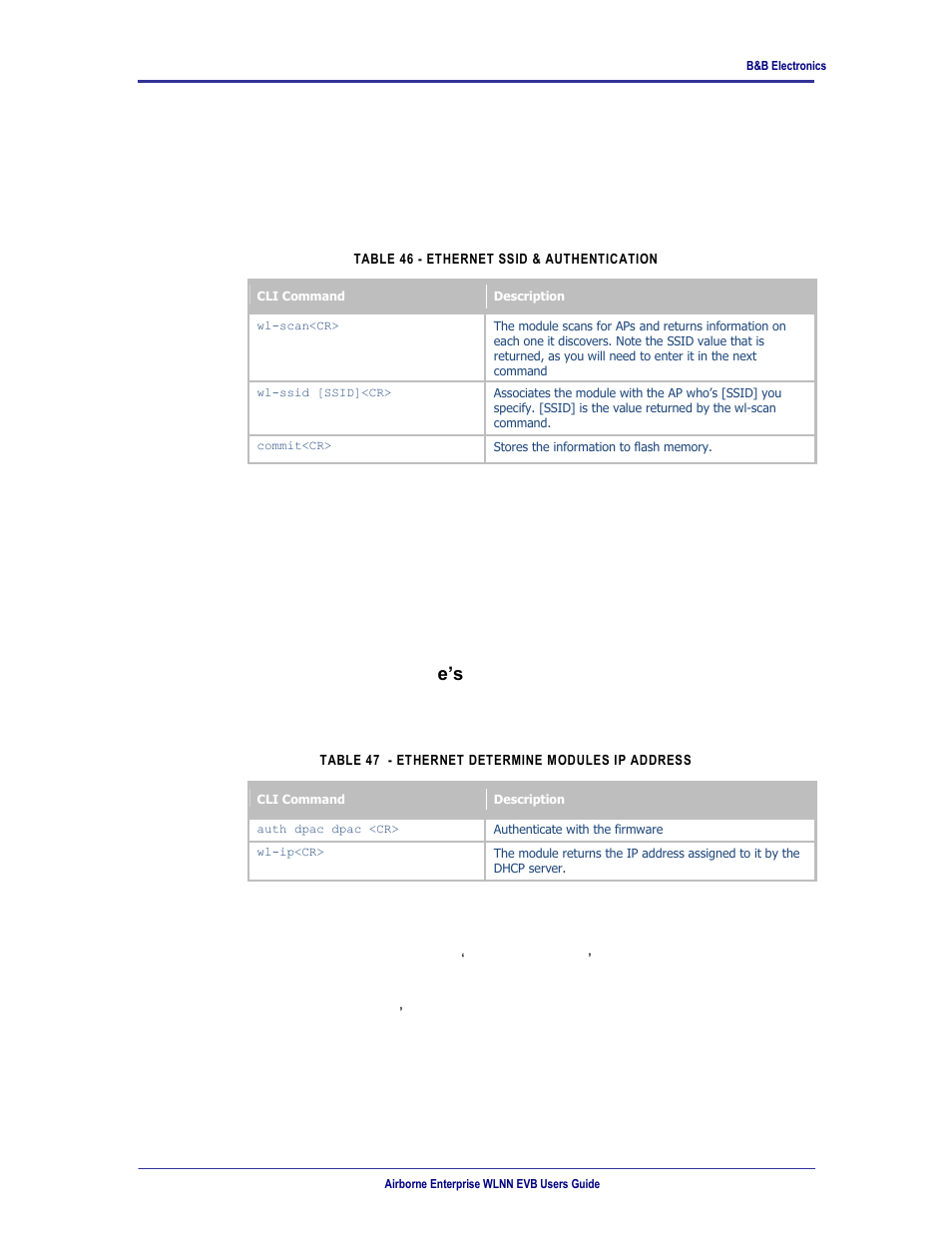 Determine and store the access point ssid, Determine the module’s ip address, Accessing the module using telnet | 3 determine and store the access point ssid, 4 determine the modul e’s ip address, 5 accessing the module using telnet | B&B Electronics WLNN-EK-DP551 - User Manual User Manual | Page 42 / 58