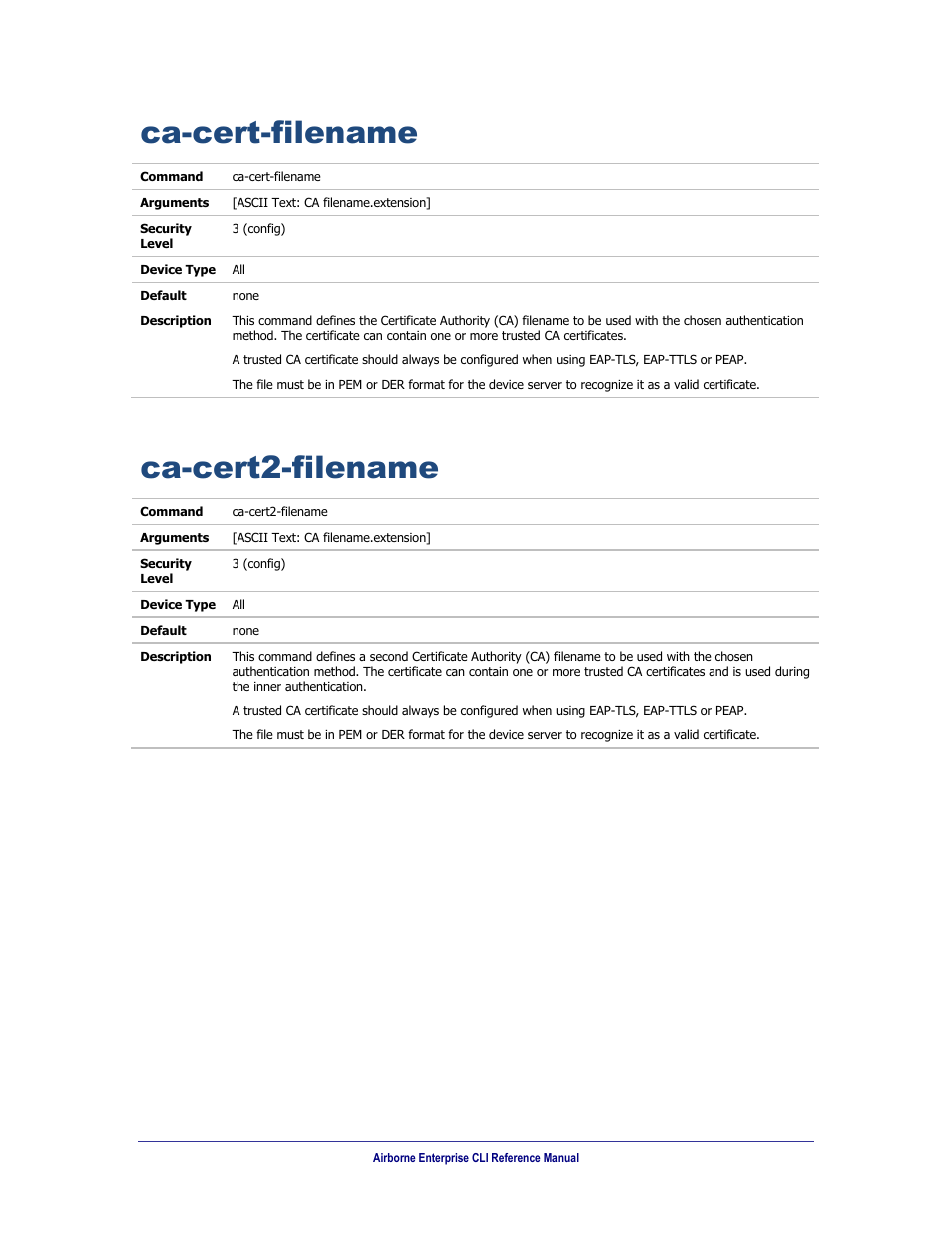 Ca-cert-filename, Ca-cert2-filename | B&B Electronics WLNN-AN(ER,SE,SP.EK)-DP551 - Manual User Manual | Page 102 / 264