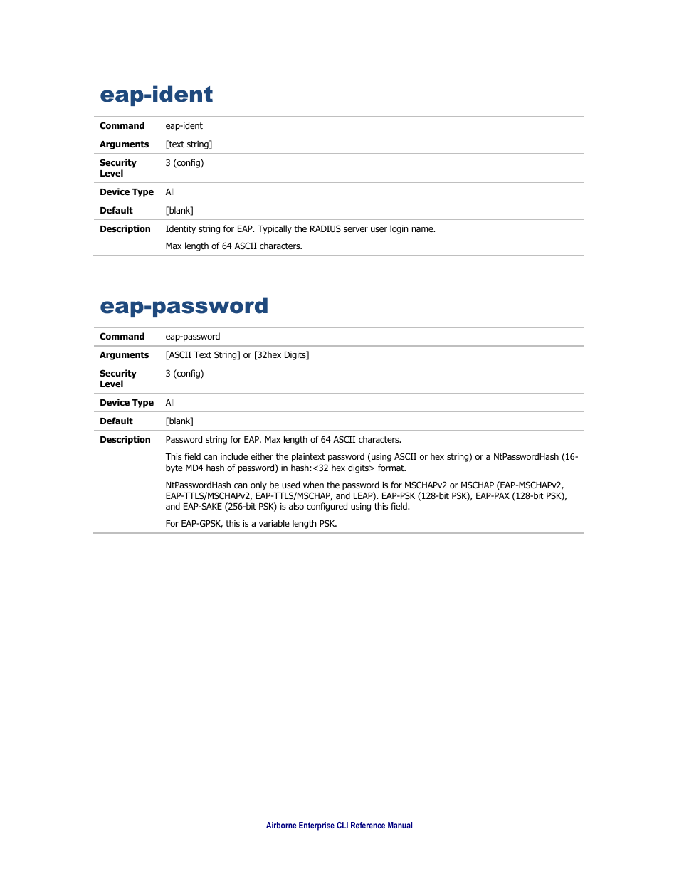 Eap-ident, Eap-password | B&B Electronics WLNN-AN(ER,SE,SP.EK)-DP551 - Manual User Manual | Page 125 / 264