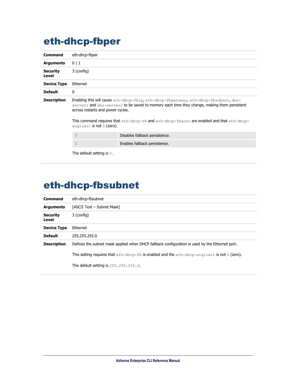 Eth-dhcp-fbper, Eth-dhcp-fbsubnet | B&B Electronics WLNN-AN(ER,SE,SP.EK)-DP551 - Manual User Manual | Page 137 / 264