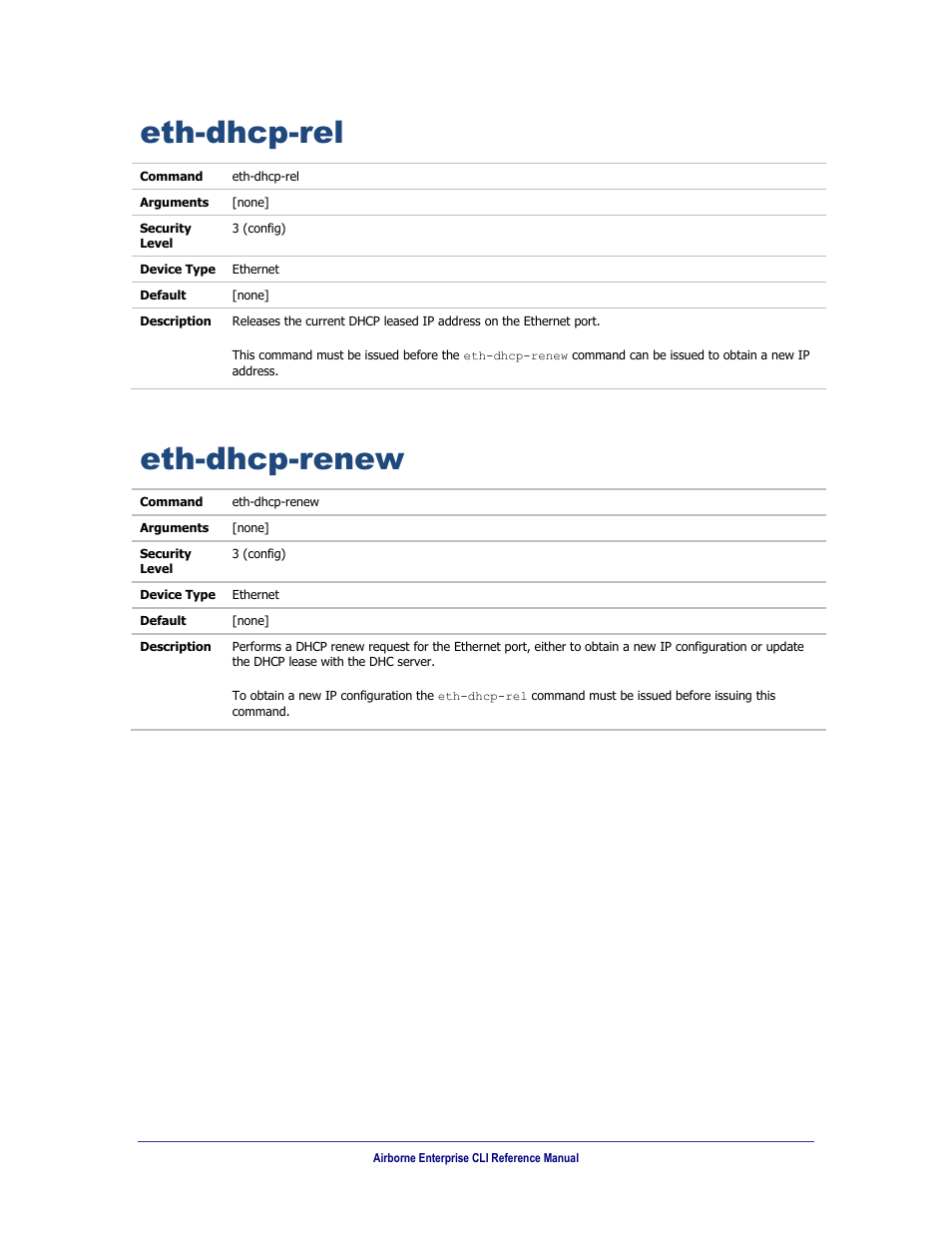 Eth-dhcp-rel, Eth-dhcp-renew | B&B Electronics WLNN-AN(ER,SE,SP.EK)-DP551 - Manual User Manual | Page 138 / 264