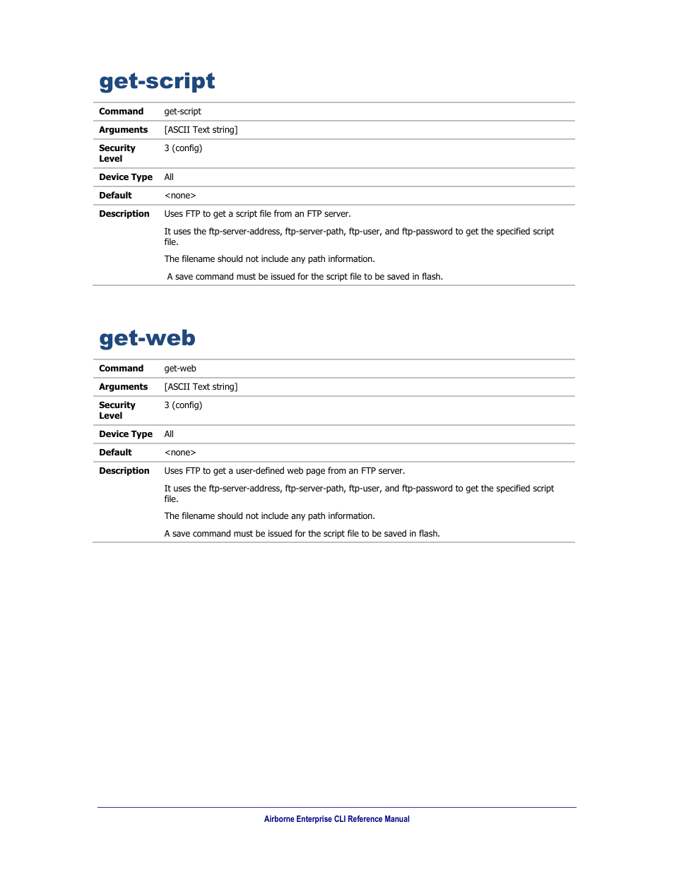 Get-script, Get-web | B&B Electronics WLNN-AN(ER,SE,SP.EK)-DP551 - Manual User Manual | Page 153 / 264