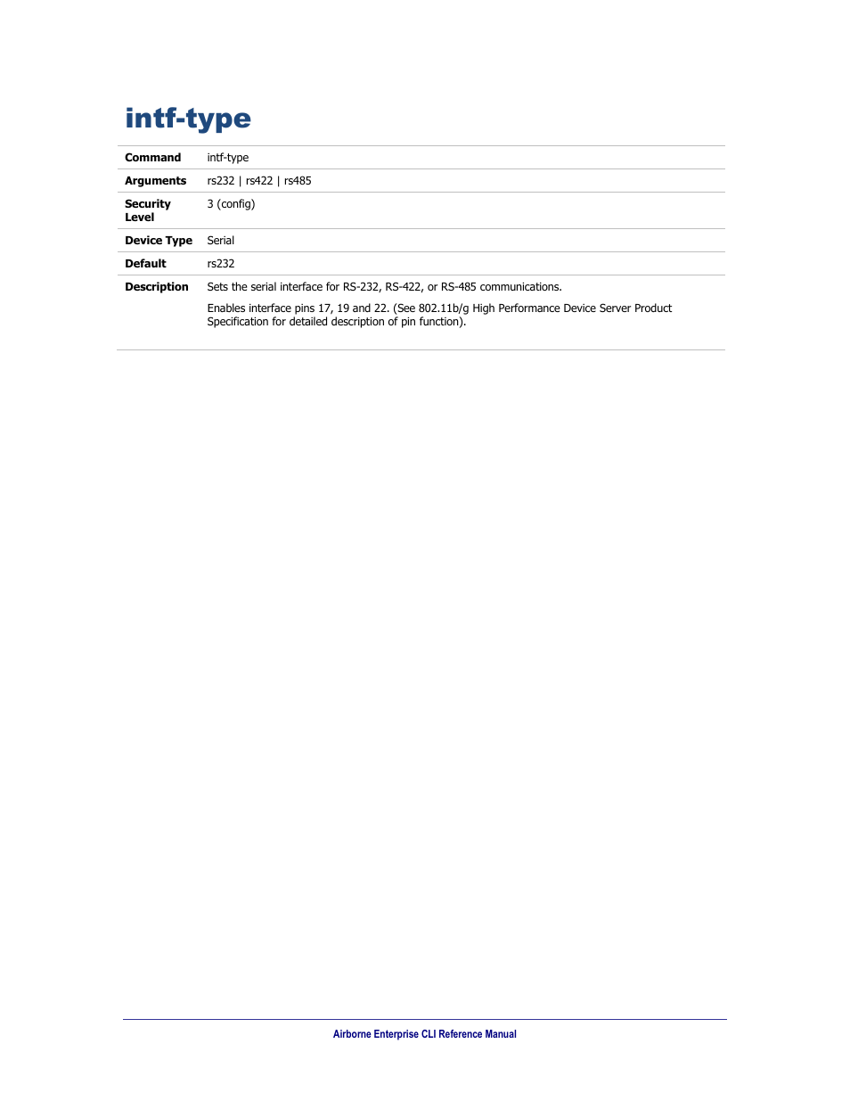 Intf-type | B&B Electronics WLNN-AN(ER,SE,SP.EK)-DP551 - Manual User Manual | Page 157 / 264