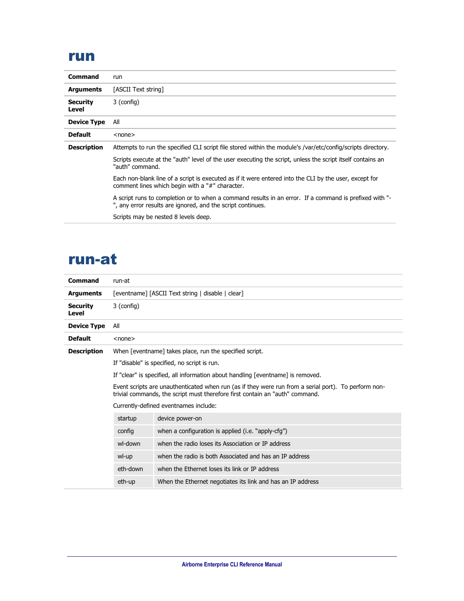 Run-at | B&B Electronics WLNN-AN(ER,SE,SP.EK)-DP551 - Manual User Manual | Page 193 / 264