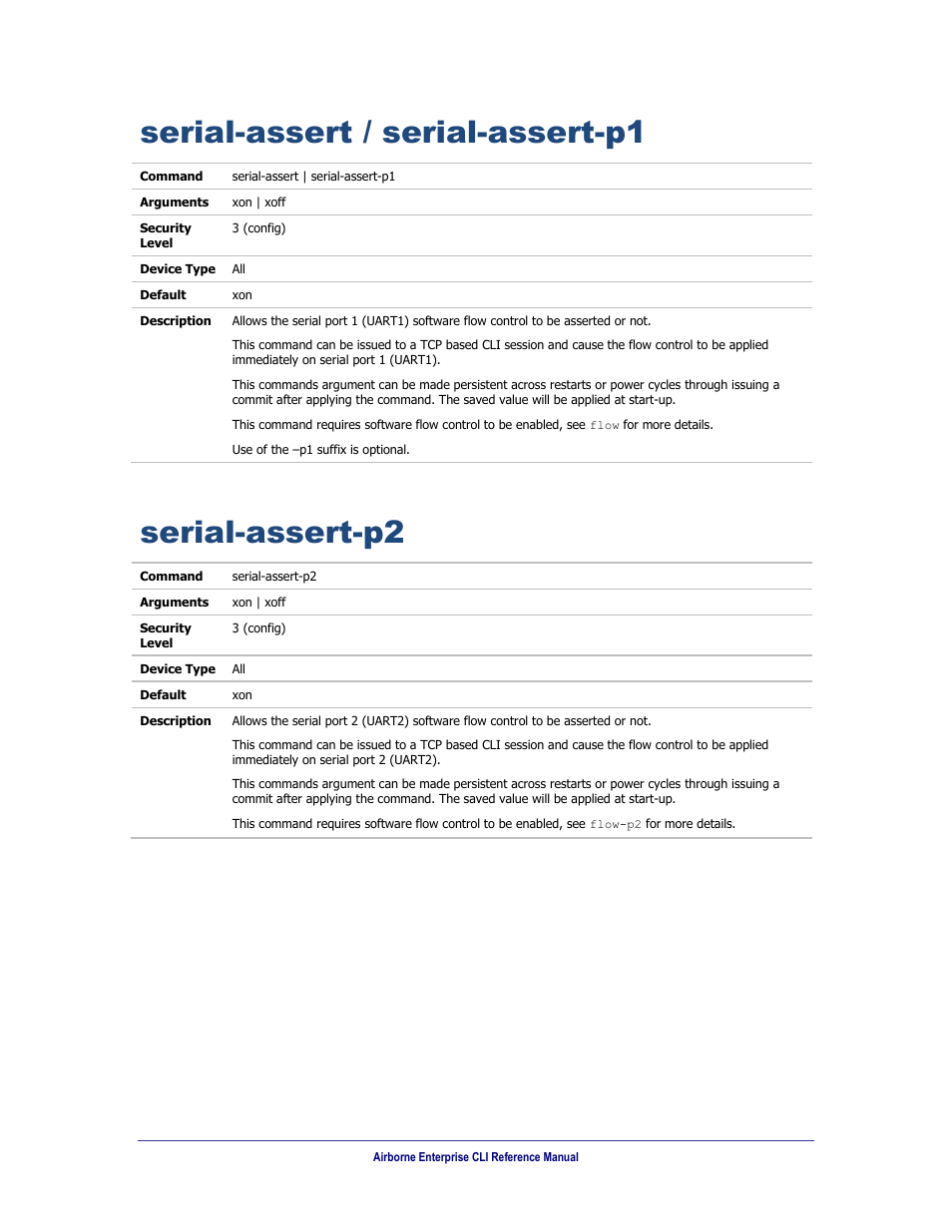 Serial-assert / serial-assert-p1, Serial-assert-p2 | B&B Electronics WLNN-AN(ER,SE,SP.EK)-DP551 - Manual User Manual | Page 195 / 264