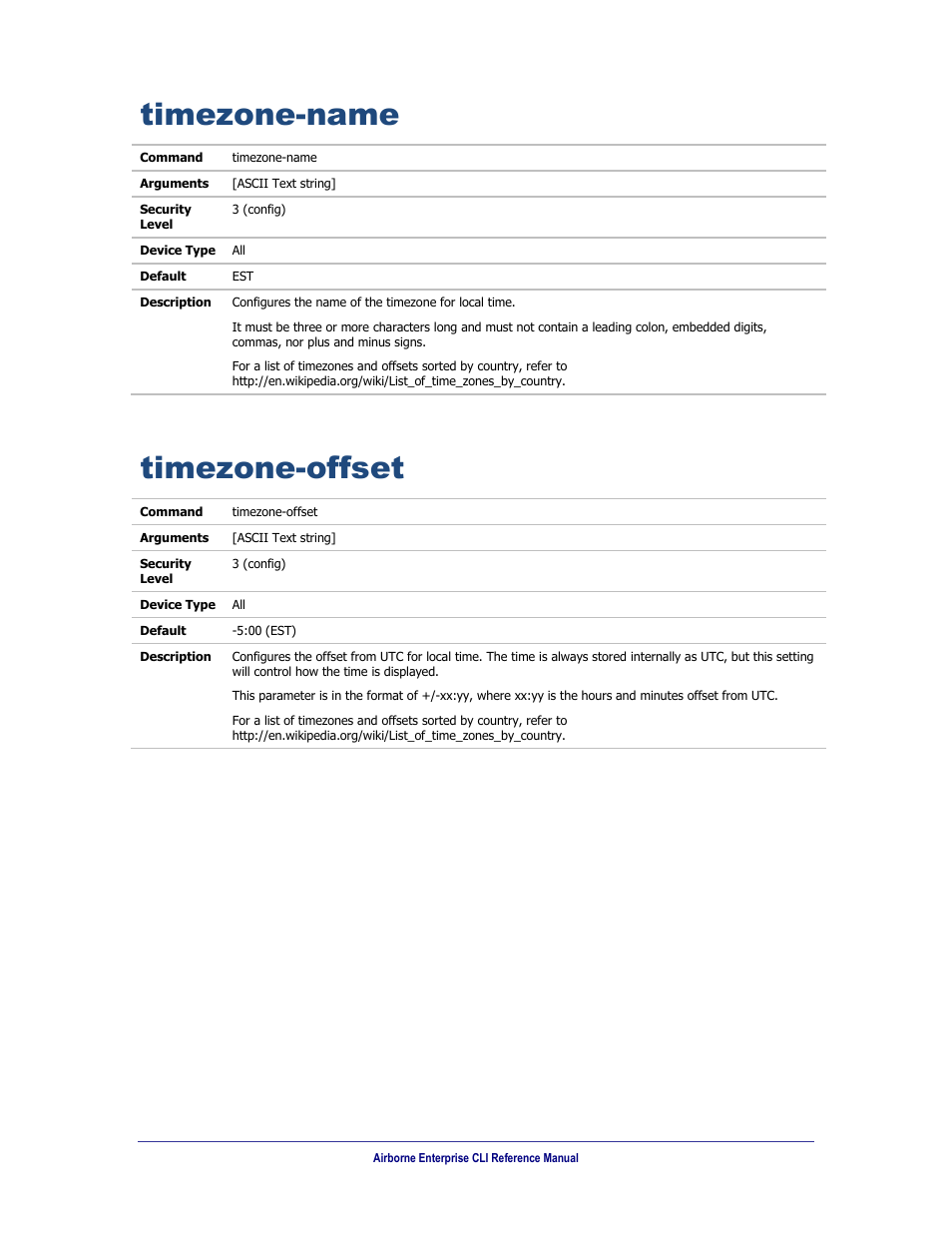 Timezone-name, Timezone-offset | B&B Electronics WLNN-AN(ER,SE,SP.EK)-DP551 - Manual User Manual | Page 211 / 264